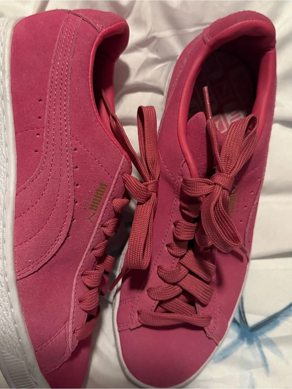Puma Women's Bright Pink Low-Top Lace-Up Sneakers